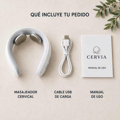 Contenido del pedido Cervia: masajeador cervical, cable USB y manual de usuario