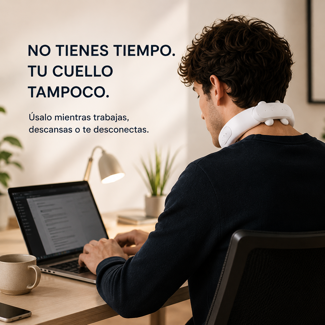 Tú no tienes tiempo, tu cuello tampoco: usa Cervia mientras trabajas, descansas o desconectas